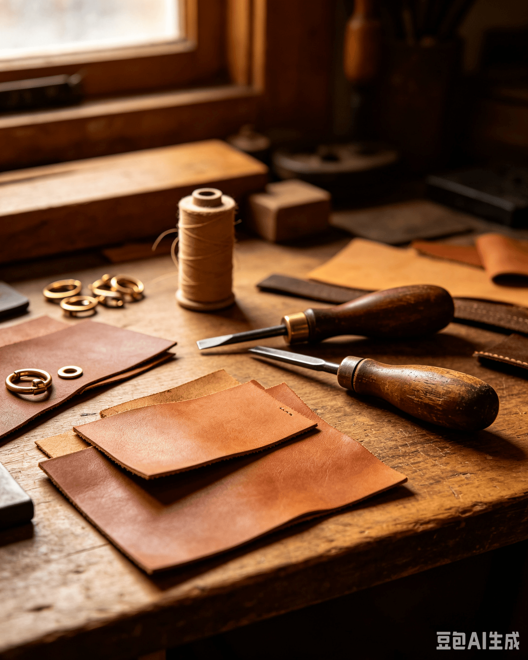 Leather artisan at work